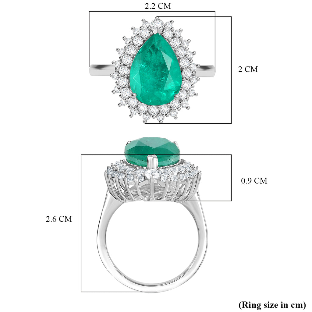 D'Joy Emeraldine Triplet Quartz & White Zircon Halo Ring in Platinum Overlay Sterling Silver 7.61 Ct._8249743_5