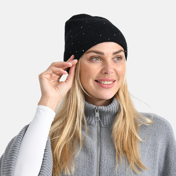 La Marey Beanie Hat with Rhinestones V32645207 1