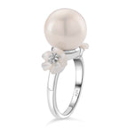 D'joy White Edison Pearl & White Mother Of Pearl Ring in Rhodium Overlay Sterling Silver 15.00 Ct._8249869_2