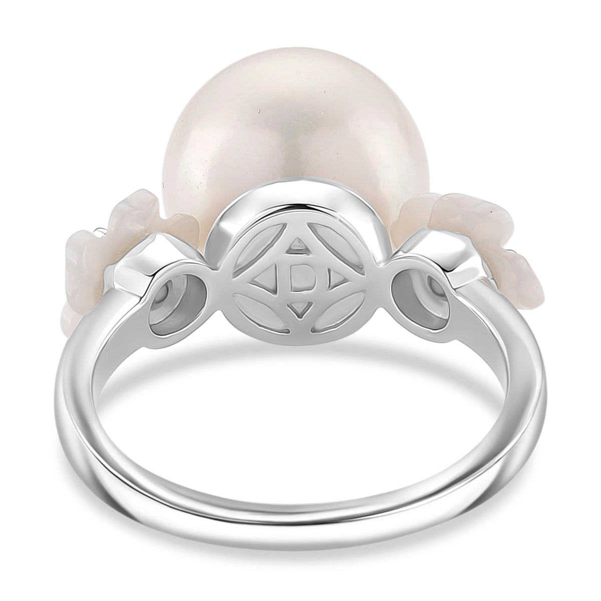 D'joy White Edison Pearl &amp; White Mother Of Pearl Ring in Rhodium Overlay Sterling Silver 15.00 Ct. 8249869 4