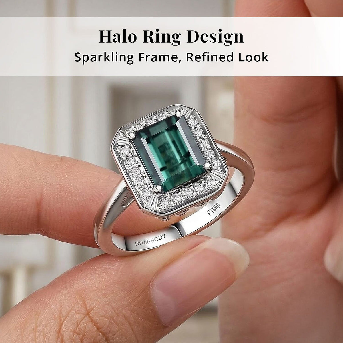Certified and Appraised RHAPSODY AAAA Lagoon Tourmaline White Diamond EF, VS Solitaire Ring in 950 Platinum, Platinum Wt.6.43 Gms  2.600  Ct. 8249940 4