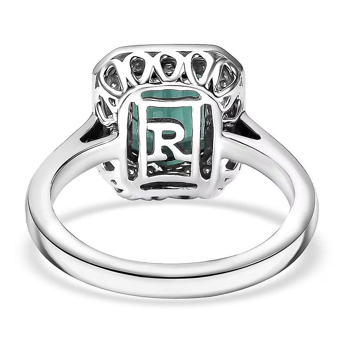 Certified and Appraised RHAPSODY AAAA Lagoon Tourmaline White Diamond EF, VS Solitaire Ring in 950 Platinum, Platinum Wt.6.43 Gms  2.600  Ct. 8249940 6