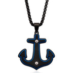 Anchor Necklace (Size - 24 + 2 Ext) in Black Colour_8249978