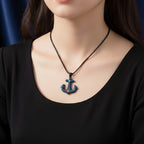 Anchor Necklace (Size - 24 + 2 Ext) in Black Colour_8249978_2