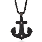 Anchor Necklace (Size - 24 + 2 Ext) in Black Colour_8249978_4