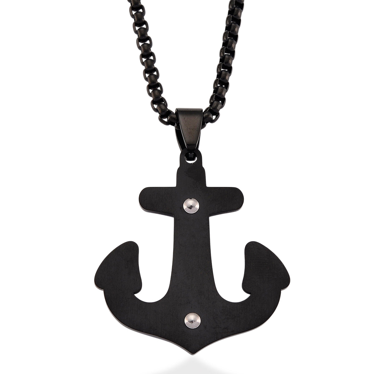 Anchor Necklace (Size - 24 + 2 Ext) in Black Colour V32531054 5
