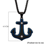 Anchor Necklace (Size - 24 + 2 Ext) in Black Colour_8249978_6
