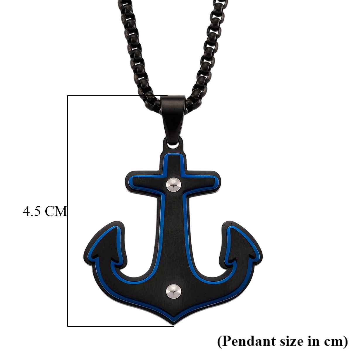 Anchor Necklace (Size - 24 + 2 Ext) in Black Colour V32531054 7