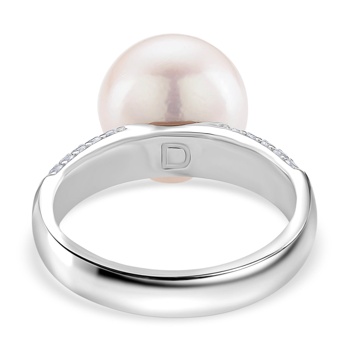 D'Joy White Edison Pearl &amp; White Zircon Ring in Rhodium Overlay Sterling Silver 14.06 Ct. 8249994 4