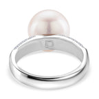 D'Joy White Edison Pearl & White Zircon Ring in Rhodium Overlay Sterling Silver 14.06 Ct._8249994_3