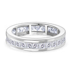 Luxuriant Lab Grown Diamond (VS/EF) Band Ring in Rhodium Overlay Sterling Silver 1.85 Ct._8250211