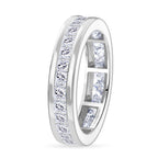 Luxuriant Lab Grown Diamond (VS/EF) Band Ring in Rhodium Overlay Sterling Silver 1.85 Ct._8250211_3