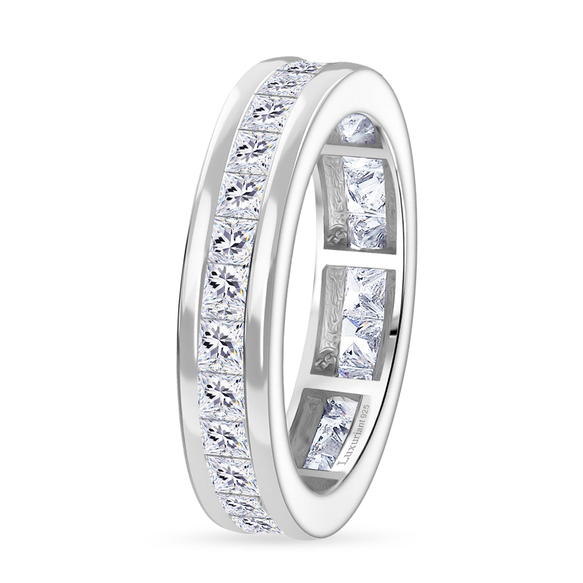LUXURIANT 1.82 Ct. Lab Grown Diamond Full Eternity Band Ring in Rhodium Overlay Sterling Silver (VS-EF) 8250211 4