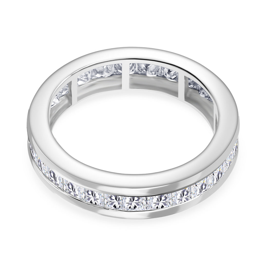 Luxuriant Lab Grown Diamond (VS/EF) Band Ring in Rhodium Overlay Sterling Silver 1.85 Ct._8250211_4