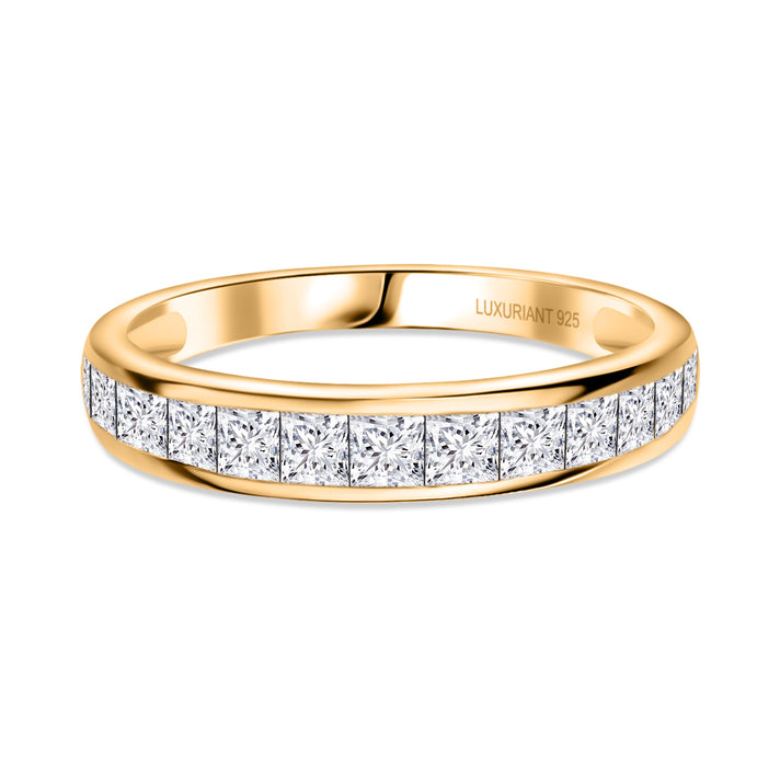 LUXURIANT 1 Ct. Lab Grown Diamond Band Ring in 18K Vermeil Yellow Gold Plated Sterling Silver 8250253 1