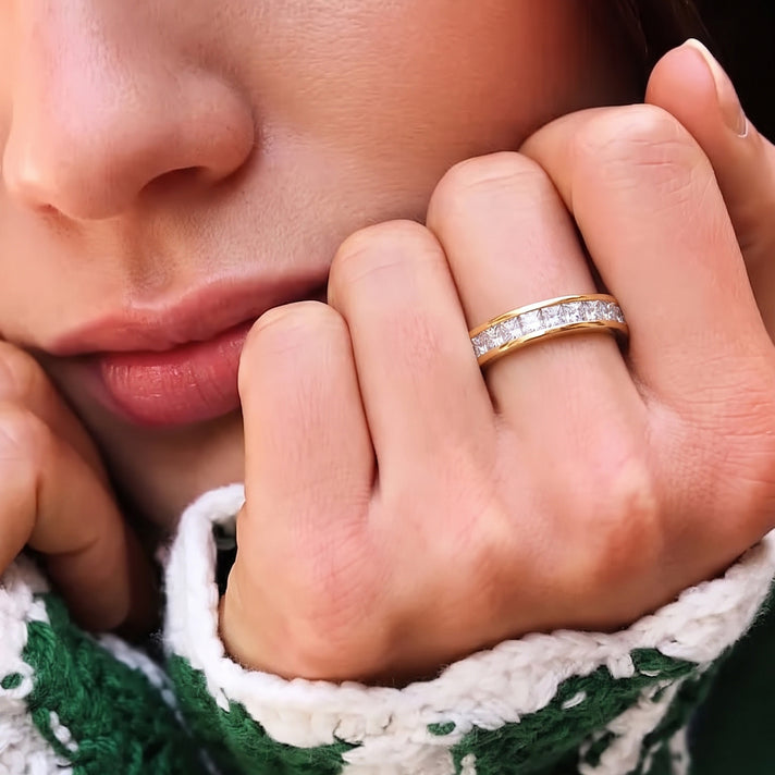 LUXURIANT 1 Ct. Lab Grown Diamond Band Ring in 18K Vermeil Yellow Gold Plated Sterling Silver 8250253 2
