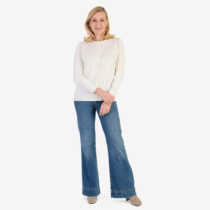 Pure And Natural Crew Neck Cardigans (Size 14) - Ivory 8250292 1