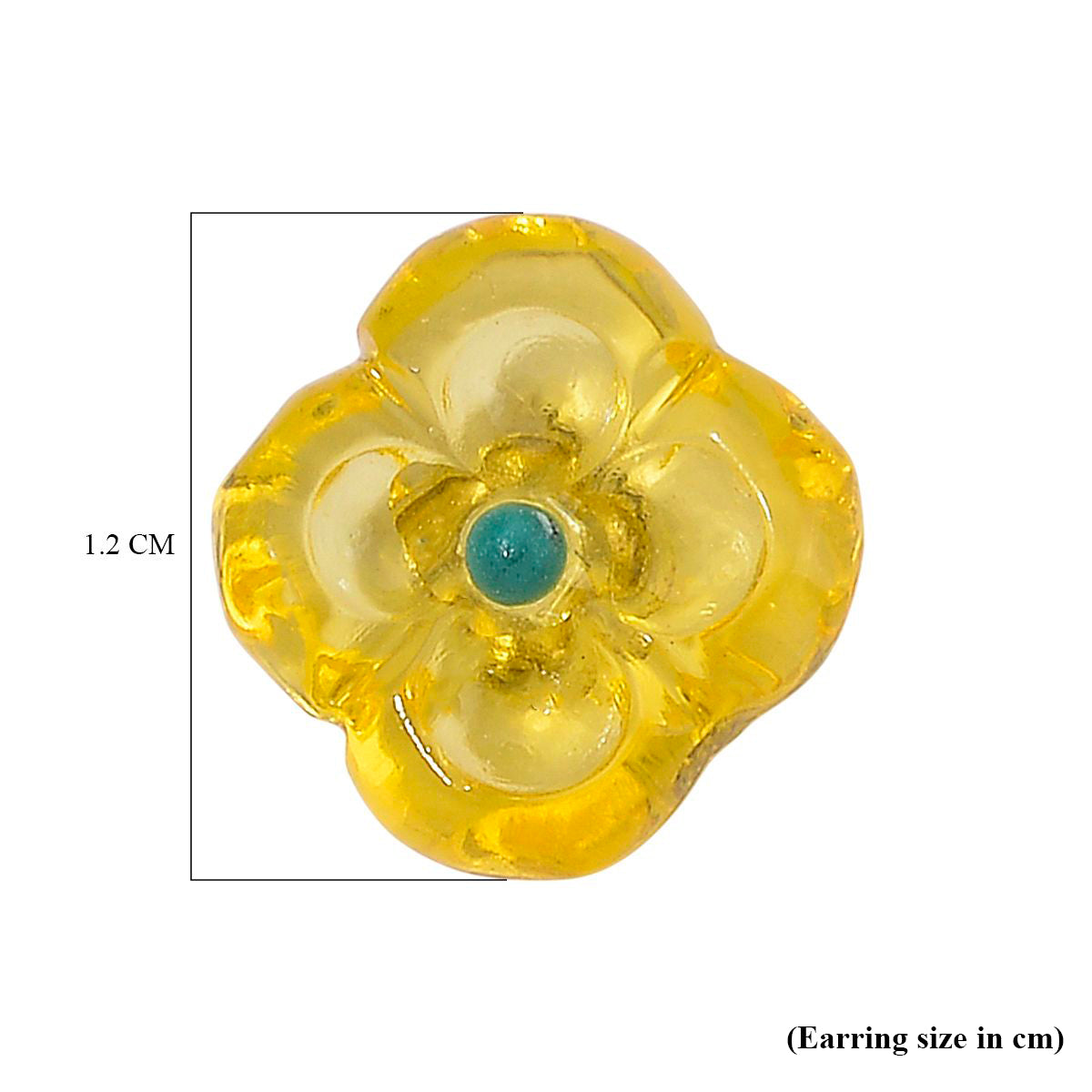 Amber &amp; Turquoise Earring with Push Back in Rhodium Overlay Sterling Silver 3.01 Ct. 8250614 6