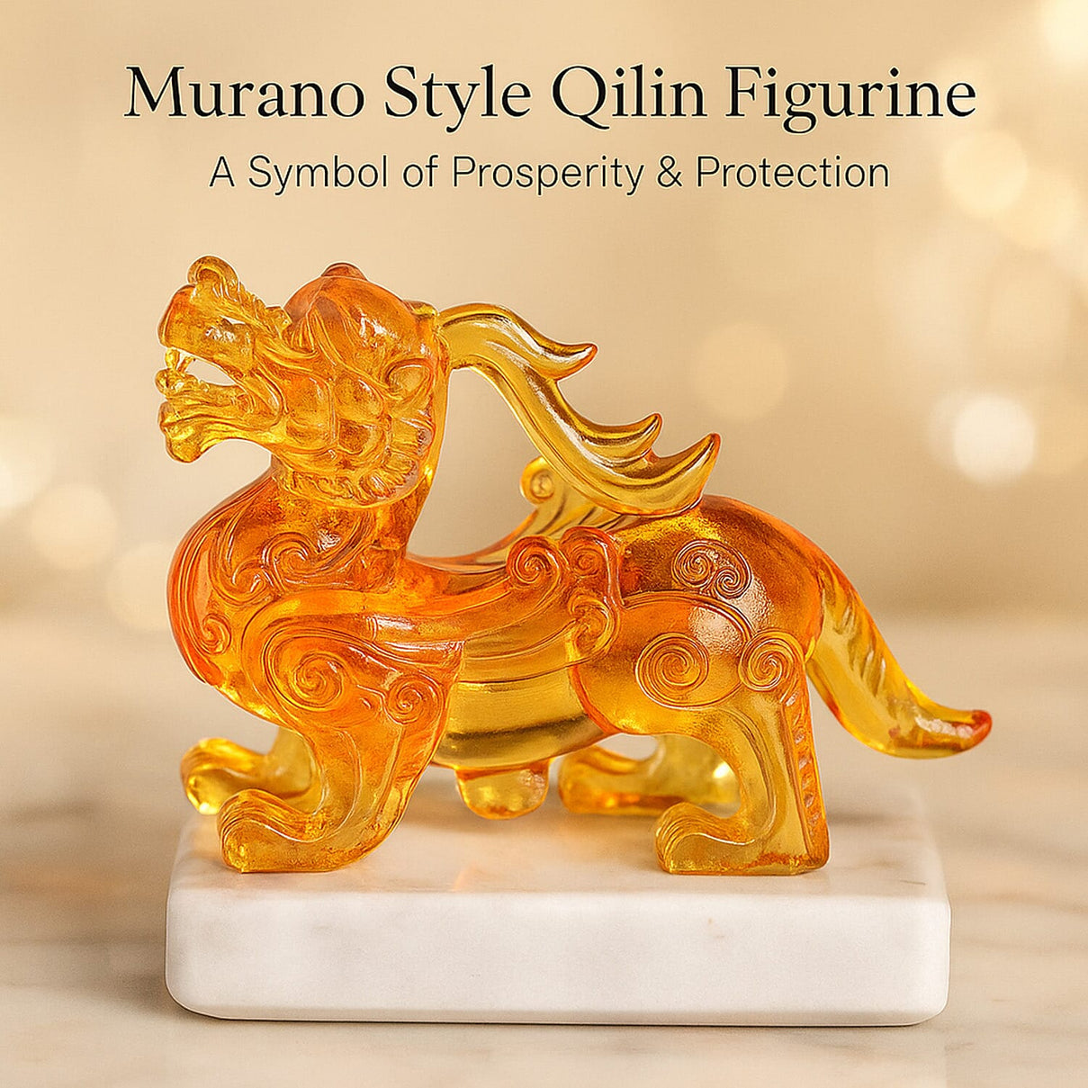 Golden Colour Murano Style Glass Figurine 370.00 Ct. V32356818 2