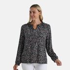 La Marey Jersey Blouse with Frill Collar (Size XL, 20-22) - Black_8250695_2