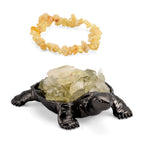 2-Piece Citrine Crystal Turtle with Matching Bracelet - Yellow_8250715