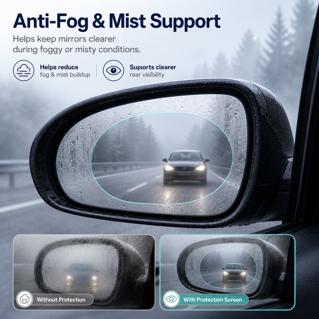Car Mirror Cover - Blue V32512810 2