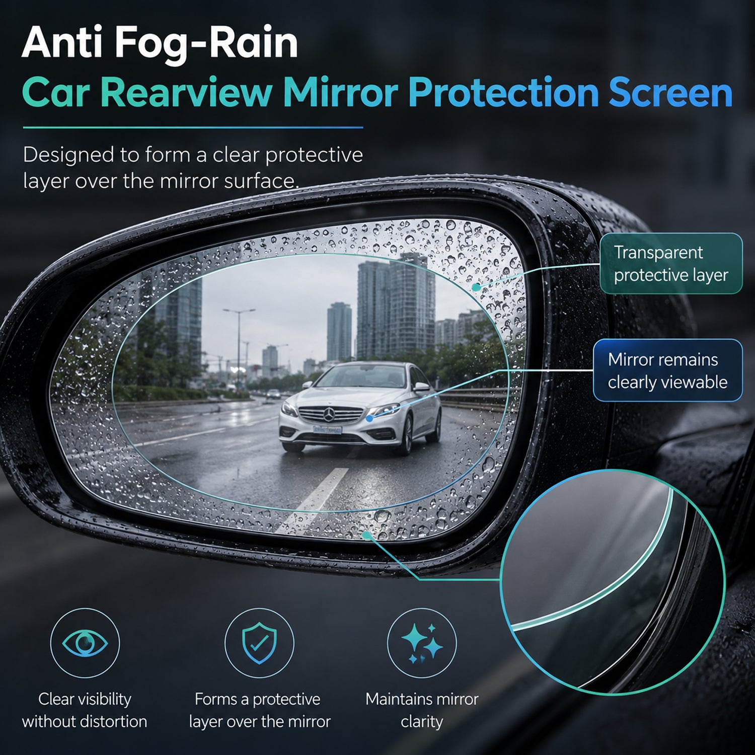 Car Mirror Cover - Blue V32512810 4