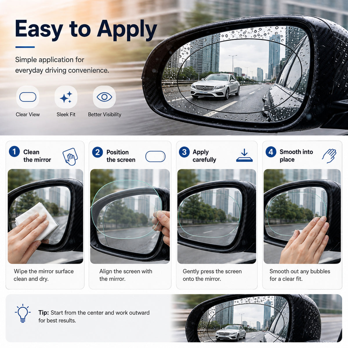 Car Mirror Cover - Blue V32512810 5