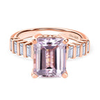 D'Joy Martha Rocha Kunzite & Moissanite Ring in 18K Vermeil Rose Gold Plated Sterling Silver 4.68 Ct._8251059