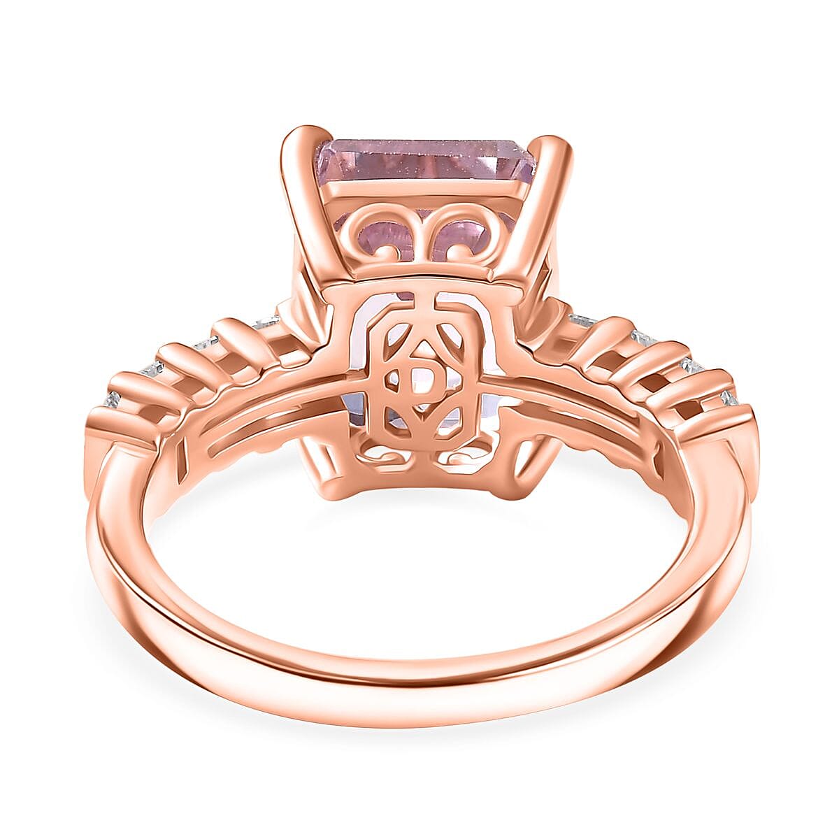 D'Joy Martha Rocha Kunzite &amp; Moissanite Ring in 18K Vermeil Rose Gold Plated Sterling Silver 4.68 Ct. 8251059 5