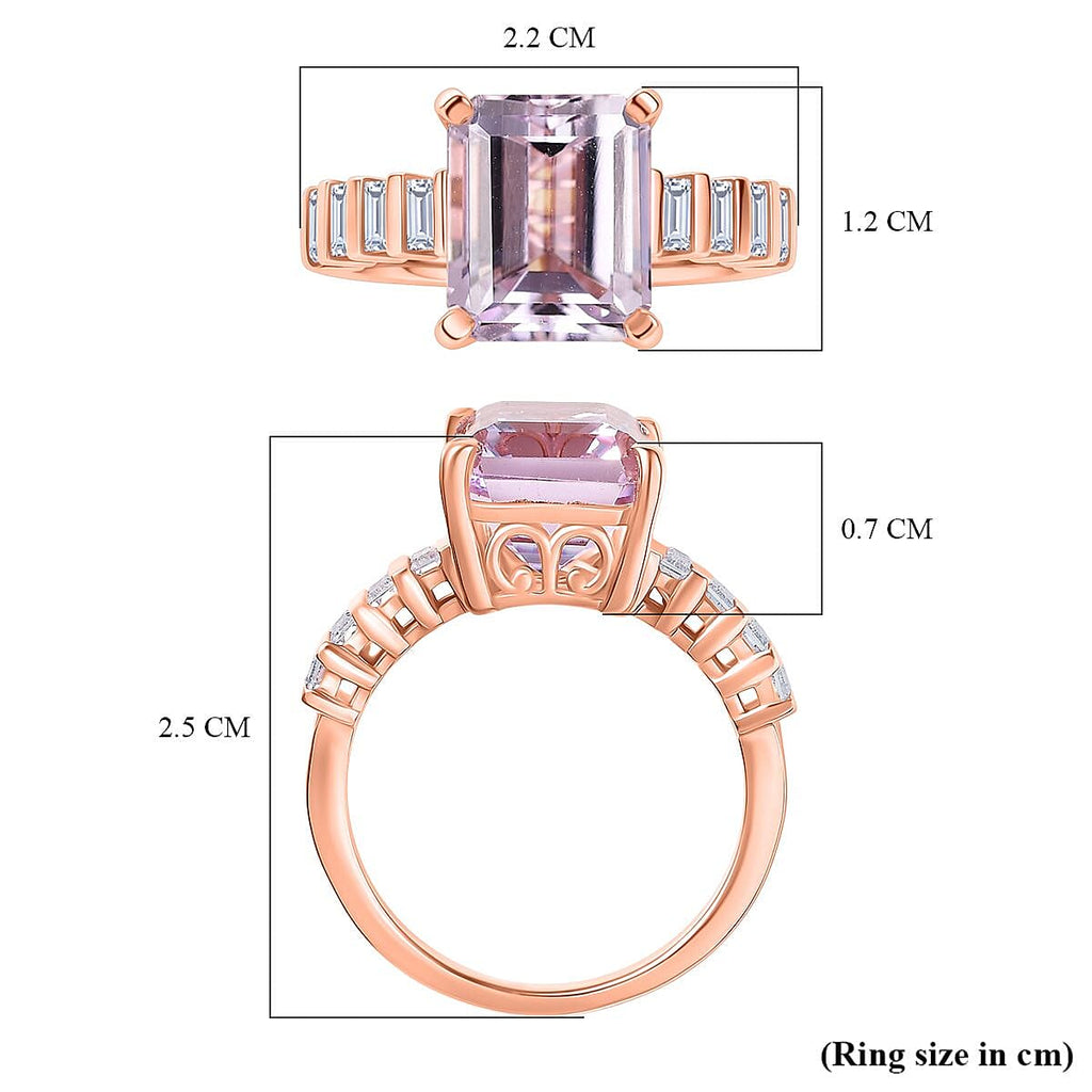 D'Joy Martha Rocha Kunzite & Moissanite Ring in 18K Vermeil Rose Gold Plated Sterling Silver 4.68 Ct._8251059_5