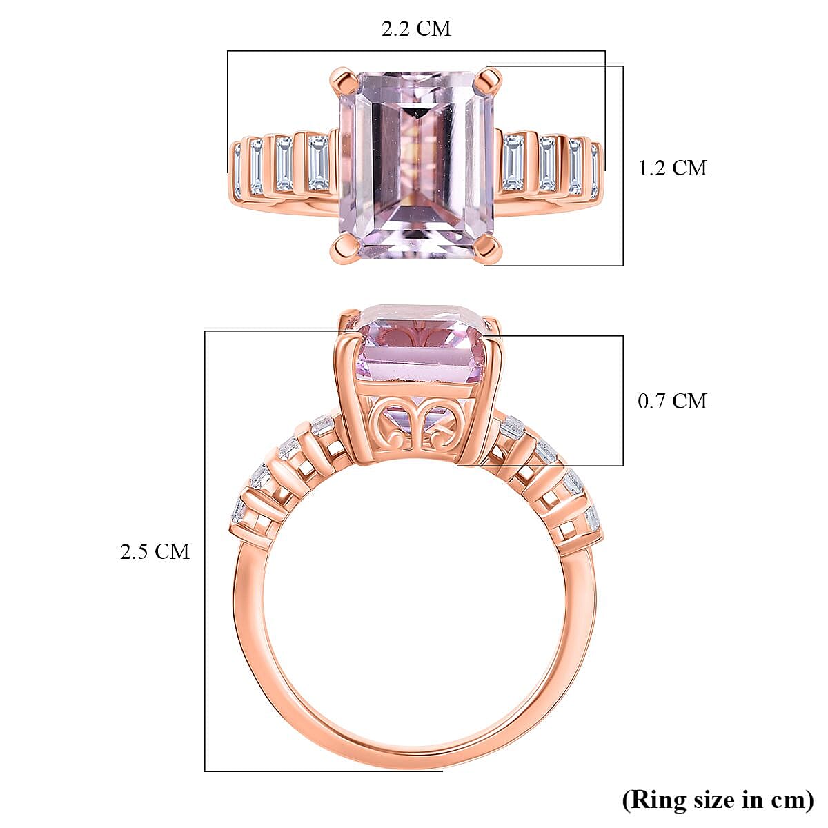 D'Joy Martha Rocha Kunzite &amp; Moissanite Ring in 18K Vermeil Rose Gold Plated Sterling Silver 4.68 Ct. 8251059 6
