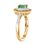 D'Joy Premium Emerald, Yellow Diamond & White Diamond Ring in 18K Vermeil Yellow Gold Plated Sterling Silver 1.14 Ct._8251400_3