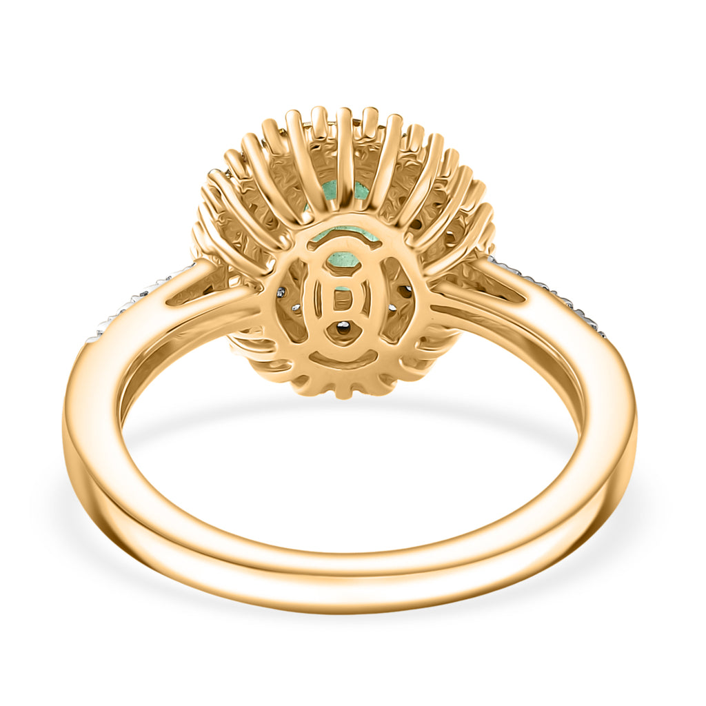 D'Joy Premium Emerald, Yellow Diamond & White Diamond Ring in 18K Vermeil Yellow Gold Plated Sterling Silver 1.14 Ct._8251400_4