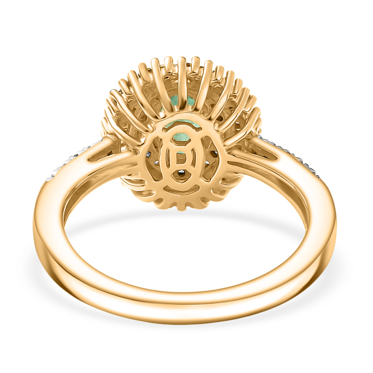 D'Joy Premium Emerald, Yellow Diamond &amp; White Diamond Ring in 18K Vermeil Yellow Gold Plated Sterling Silver 1.14 Ct. 8251400 5