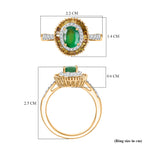 D'Joy Premium Emerald, Yellow Diamond & White Diamond Ring in 18K Vermeil Yellow Gold Plated Sterling Silver 1.14 Ct._8251400_5