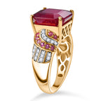 D'Joy Fissure Filled Ruby, Pink Sapphire & White Zircon Ring in 18K Vermeil Yellow Gold Plated Sterling Silver 11.11 Ct._8251407_3