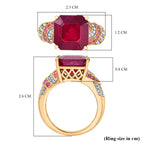 D'Joy Fissure Filled Ruby, Pink Sapphire & White Zircon Ring in 18K Vermeil Yellow Gold Plated Sterling Silver 11.11 Ct._8251407_5