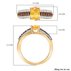 D'Joy Yellow Sapphire, Brown Zircon & White Zircon Ring in 18K Vermeil Yellow Gold Plated Sterling Silver 1.47 Ct._8251427_5