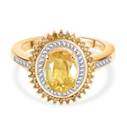 D'Joy Yellow Sapphire, Yellow Diamond & White Diamond Ring in 18K Vermeil Yellow Gold Plated Sterling Silver 2.17 Ct._8251465
