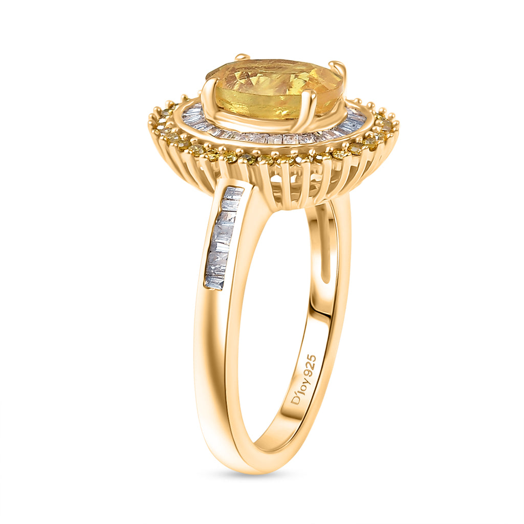 D'Joy Yellow Sapphire, Yellow Diamond & White Diamond Ring in 18K Vermeil Yellow Gold Plated Sterling Silver 2.17 Ct._8251465_3