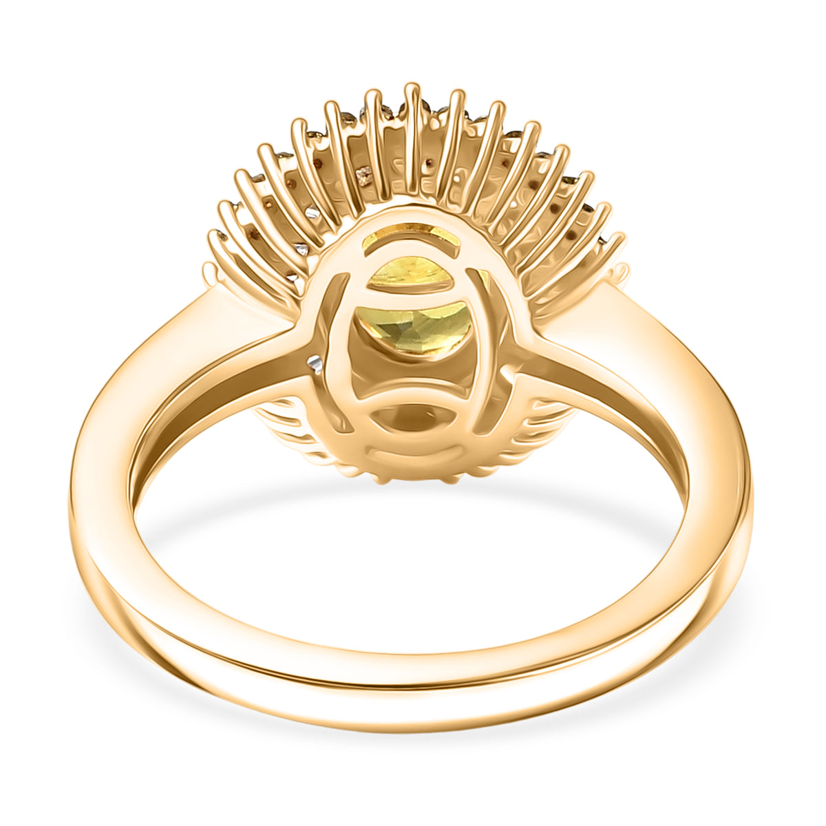 D'Joy Yellow Sapphire, Yellow Diamond, White Diamond Double Halo Ring in 18K Vermeil Yellow Gold Plated Sterling Silver  2.17  Ct. 8251465 5