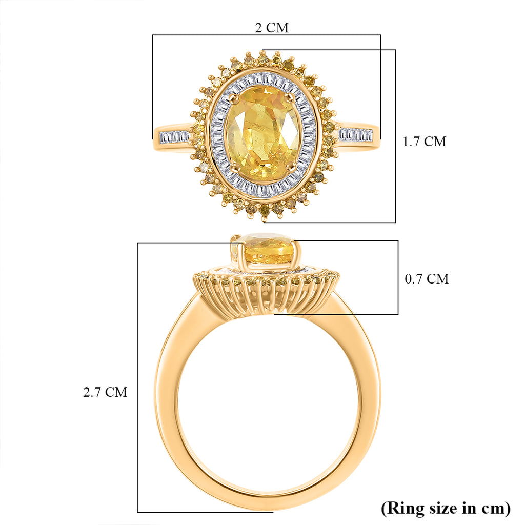 D'Joy Yellow Sapphire, Yellow Diamond & White Diamond Ring in 18K Vermeil Yellow Gold Plated Sterling Silver 2.17 Ct._8251465_5