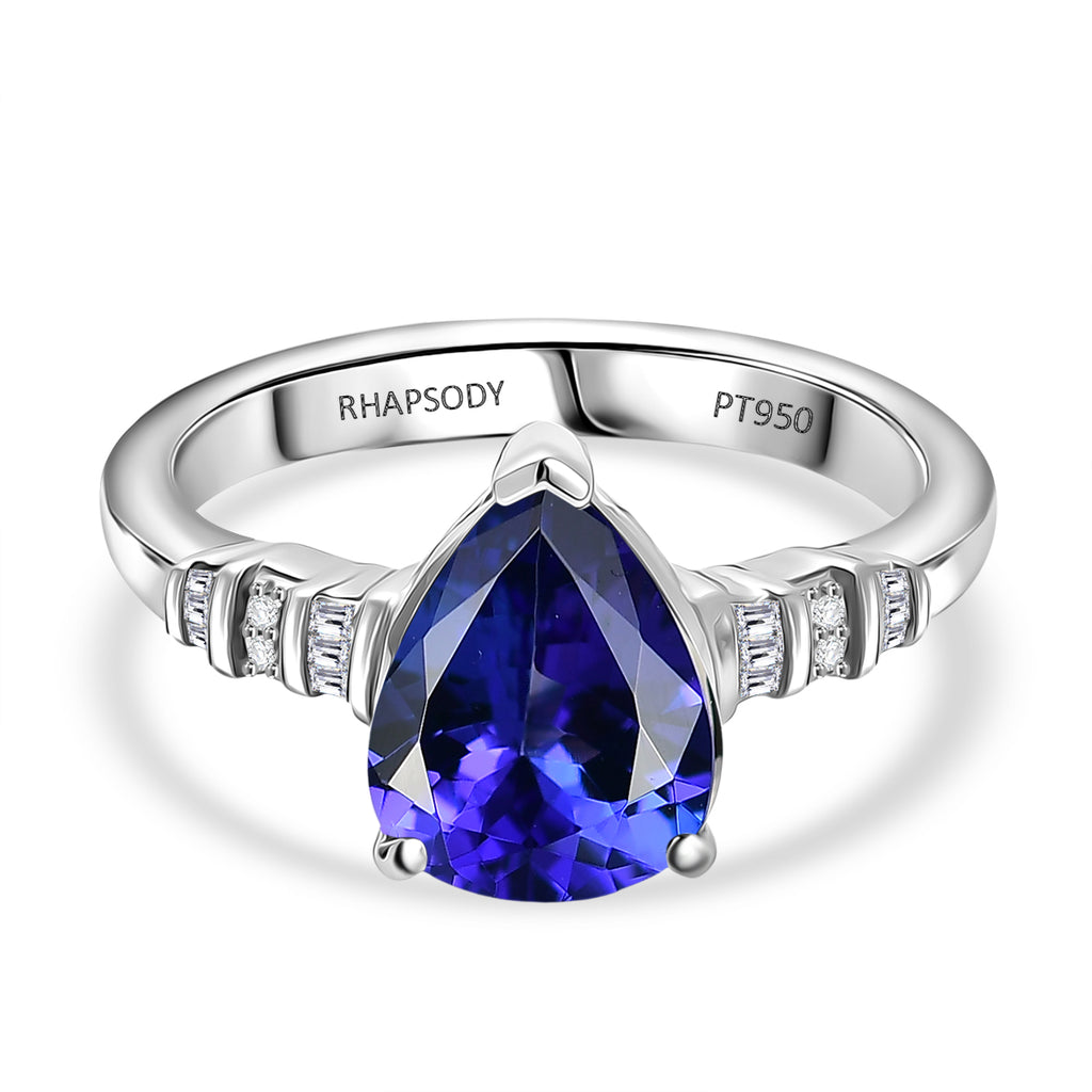 Rhapsody 950 Platinum AAAA Tanzanite White Diamond (VS/EF) Ring 2.56 Ct, Platinum Wt. 5.70 Gms._8251542