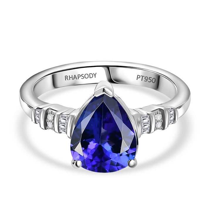Rhapsody 950 Platinum AAAA Tanzanite White Diamond (VS-EF) Ring 2.56 Ct, Platinum Wt. 5.70 Gms. 8251542 1