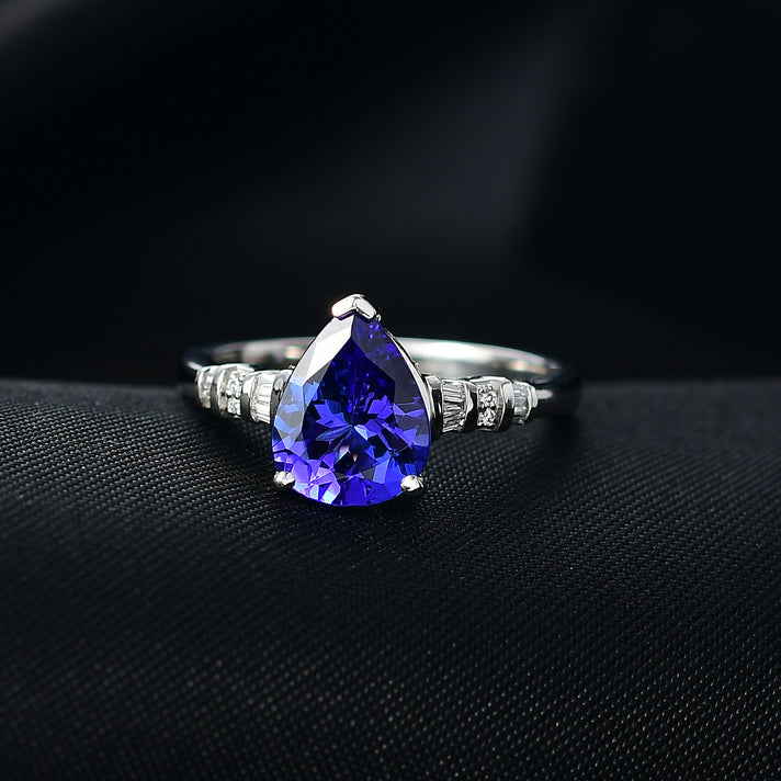 Rhapsody 950 Platinum AAAA Tanzanite White Diamond (VS-EF) Ring 2.56 Ct, Platinum Wt. 5.70 Gms. 8251542 2