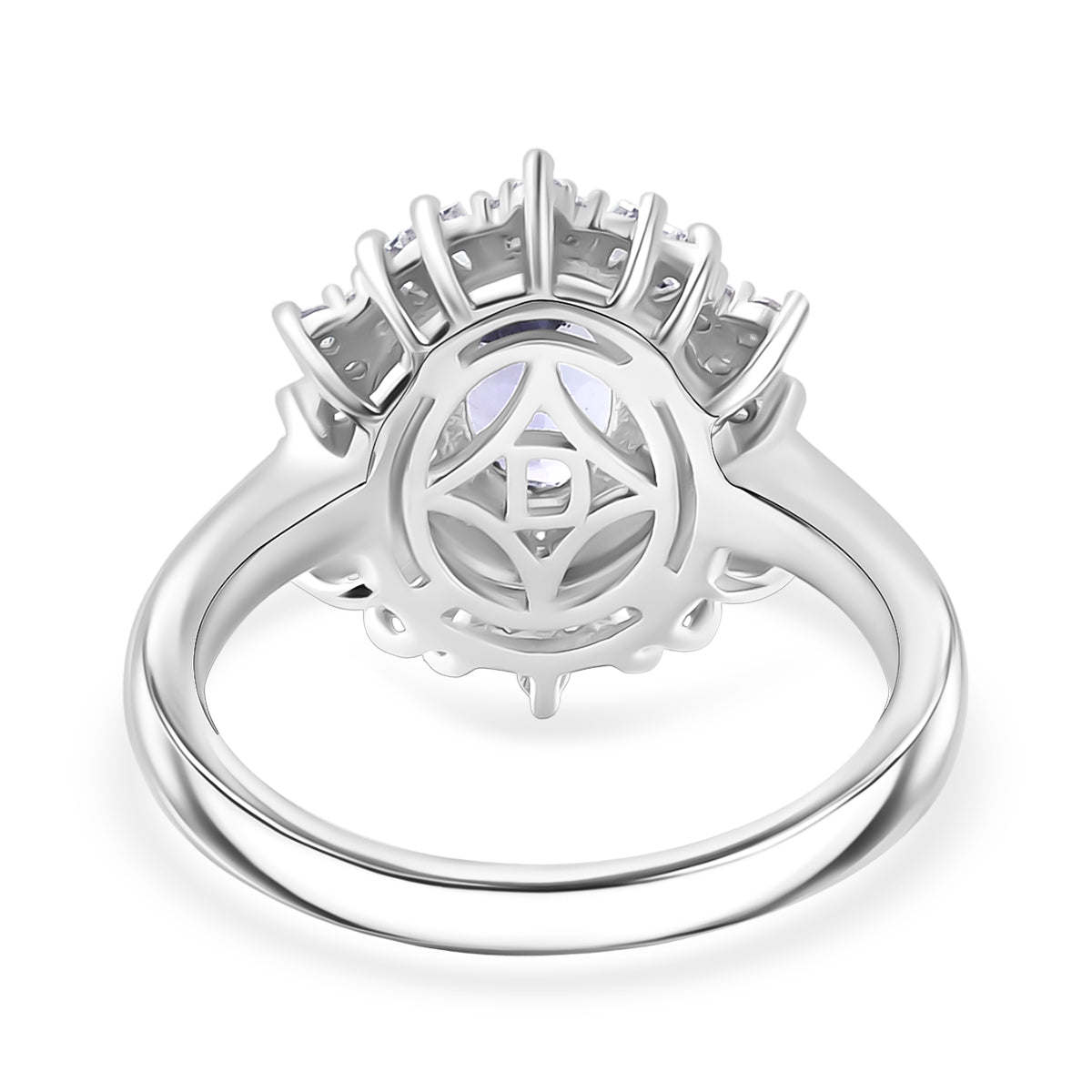 D'Joy Tanzanite &amp; Moissanite Ring in Rhodium Overlay Sterling Silver 1.36 Ct. V32577701 5
