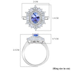 D'Joy Tanzanite & Moissanite Ring in Rhodium Overlay Sterling Silver 1.36 Ct._8251734_5