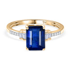 Royal Bali Collection - 9K Yellow Gold Kyanite & White Diamond Solitaire Ring 1.89 Ct,_8251767