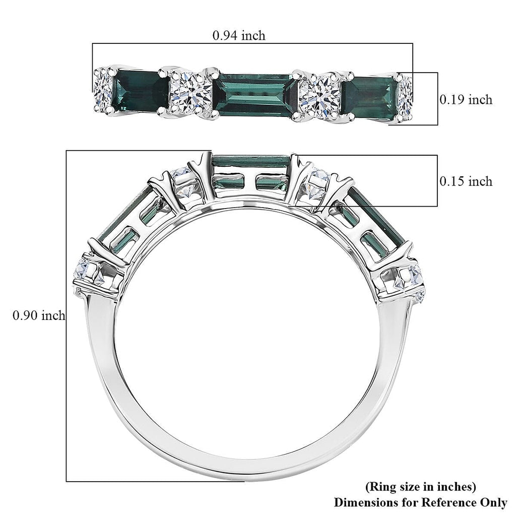 Luxuriant 10K White Gold AA Green Tourmaline, Lab Grown Diamond Main Stone With Side Stone Ring, Gold Wt.1.94 Gms  1.800  Ct._8252315_5